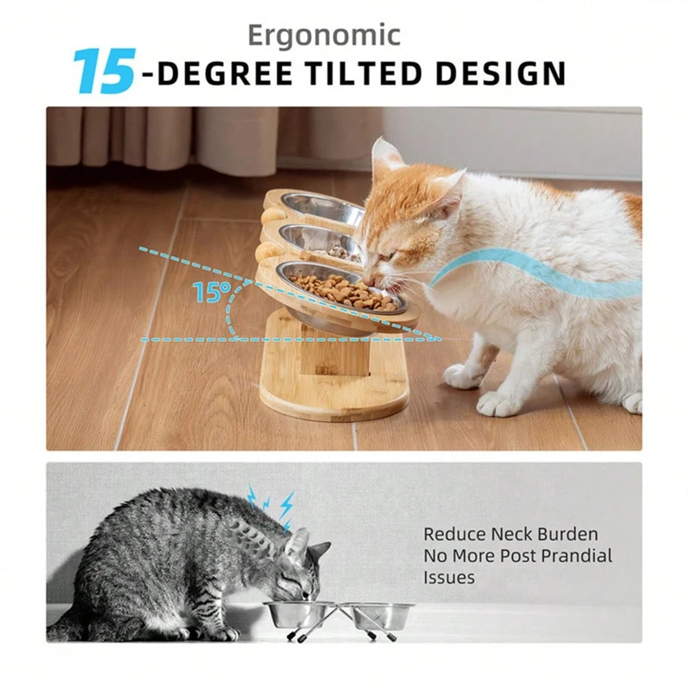 Cat Bowls Feeder Feeding Watering