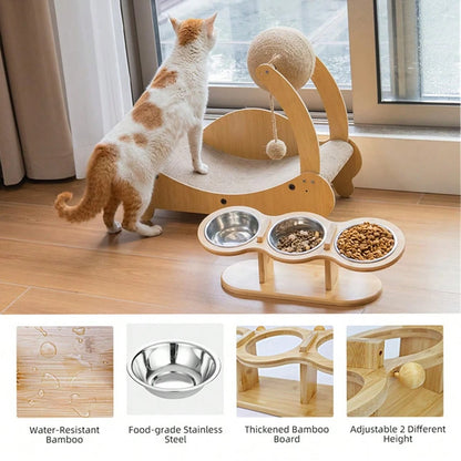 Cat Bowls Feeder Feeding Watering