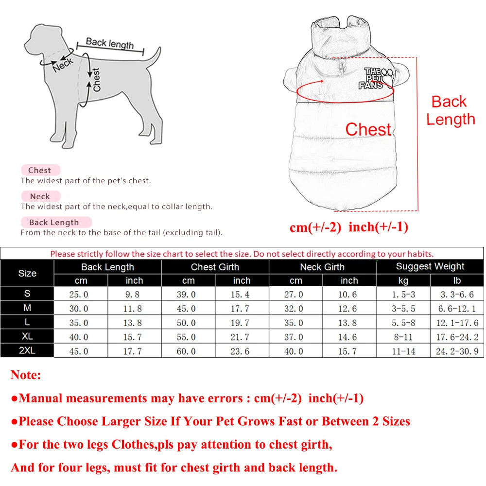 Warm Dog Clothes Winter For