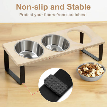 Elevated Cat Bowls Feeder Tilted